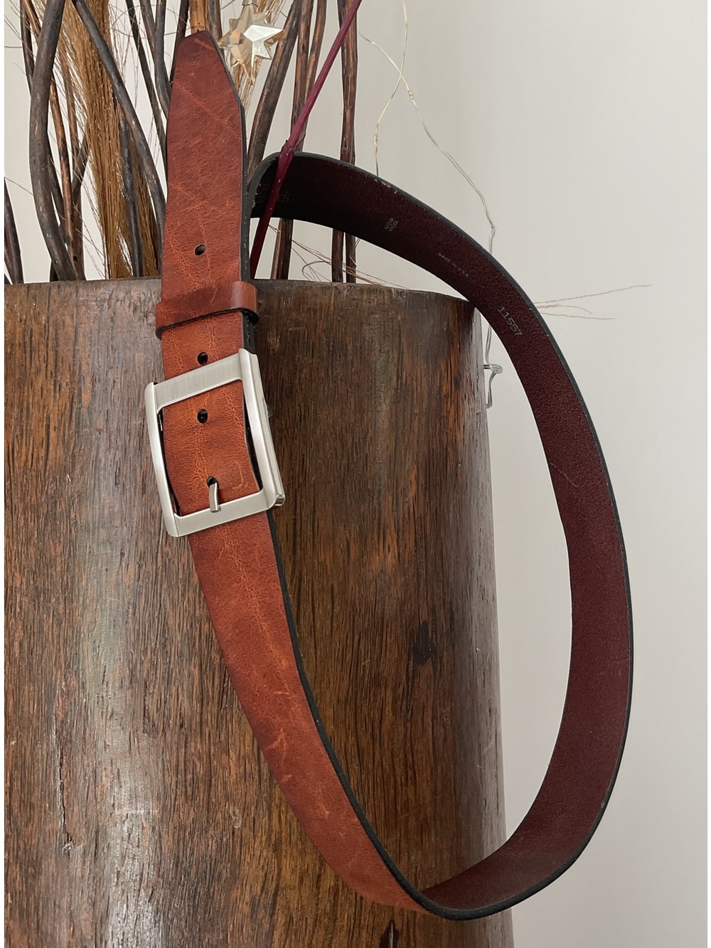 Allen  Edmonds  Men's Wide Burnished Chili  Leather Belt - Classic E